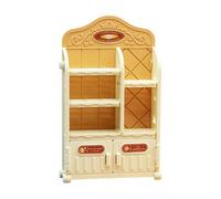 Milageto 1:12 Coffee Bar Cabinet Model, Mini Storage Shelf Rack, Craft Mini Rack Model for Architectural, Decoration, brown