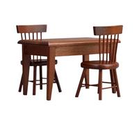 Milageto 1/12 Dollhouse Miniatures Furniture Furniture Toys Creative Birthday Gift Handmade Wooden Pretend Play Dining Table Chair Set