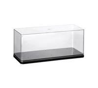 Milageto 1:24 Acrylic Display Case Clear Display Box Showcase Organizer Transparent, Dustproof Countertop Box Protection for Figure Arts Car Model Crafts Memorabilia Jewelry Storage, black