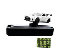 Milageto 1/64 Car Model Toy with Parking Phone Number Plate, Auto Accessories Easy to Install, Universal Car Dashboard Decoration, White