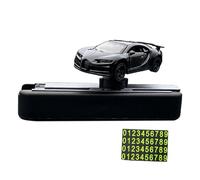 Milageto 1/64 Car Model Toy with Parking Phone Number Plate, Auto Accessories Easy to Install, Universal Car Dashboard Decoration, Black