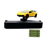 Milageto 1/64 Car Model Toy with Parking Phone Number Plate, Auto Accessories Easy to Install, Universal Car Dashboard Decoration, Yellow