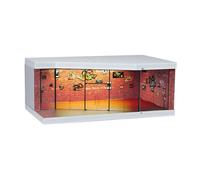 Milageto 1:64 Scale Car Garage Moldel with LED Collectibles Lighted Diecast Wheels Display Case for Diecast Car Mini Dolls Collection, red brick