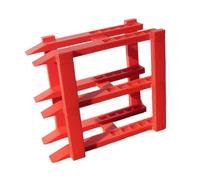 Milageto 1/64 Scale Vehicle Display Stand Parking Rack Diecast Architectural Buildings Simulation Scene Display Auto Repair, 3 Layer Red