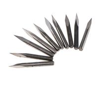 Milageto 10 Pieces 3.175mm Steel Engraving Bits CNC Router, Silver Grey, 20 Degrees