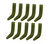 Milageto 10 Pieces Carp Fishing Hook Kickers Fishhook Sleeves Outdoor Rubber Sturdy Fishing Accessories for Freshwater Lakes Rivers, Green L