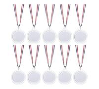 Milageto 10 Pieces Design Your Own Award Medals with Neck Ribbons Craft Winning Participation DIY Party Favors for Adults Gymnastics