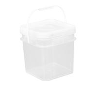 Milageto 10L Square Bucket All Purpose Pail Food Storage Container with Handle and Lid for Outdoor Picnics Gardening House Cleaning, Transparent