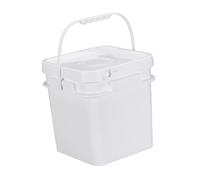 Milageto 10L Square Bucket All Purpose Pail Food Storage Container with Handle and Lid for Outdoor Picnics Gardening House Cleaning, White