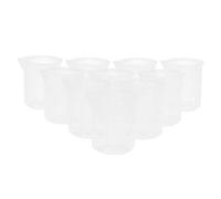 Milageto 10Pcs Clear Plastic Measuring Cup Jug Beaker 50-250ml, Clear, 50ml