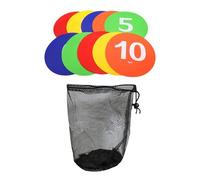 Milageto 10Pcs Numbered Floor Spots Markers Floor Dots with Storage Bag Court Marking Flexible Flat Cones for Sport Activities Soccer