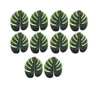 Milageto 10x Tropical Leaves Artificial Palm Leaves Green Artificial Plants Tropical Plant for Home Desk Indoor Jungle Decoration, L