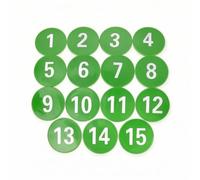 Milageto 15 Pieces Training Discs Flat Numbered Discs Flexible Poly Spots for PE Classes, Classrooms, Green