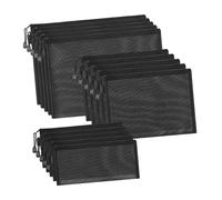 Milageto 15x Mesh Zipper Pouch Bags Toiletry Bag Breathable Multifunctional Small Comestic Bag Zipper Pouches for Organization Storage