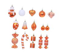Milageto 16x Xmas Decorative Baubles Orange Christmas Balls Shatterproof Decor Cute Christmas Tree Decoration Xmas Small Pendants
