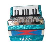 Milageto 17 Keys 8 Bass Piano Accordion Educational Development with Straps Hand Piano Accordion for Birthday Gift Children Beginner, Sky Blue