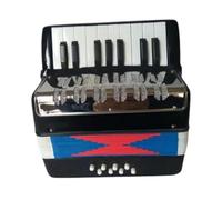 Milageto 17 Keys 8 Bass Piano Accordion Educational Development with Straps Hand Piano Accordion for Birthday Gift Children Beginner, Black