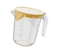 Milageto 1L Measuring Cup Beating Egg Bowl Multifunctonal Drain Water Easily Baking Pastry Tool Measuring Jug for Restaurant Baking, Yellow