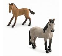 Milageto 2 Pieces Detailed PVC Horse Model Toy Easy to Wipe Clean, Realistic Horse Model, Lightweight, Farm Animal Figurine, for Kids Room Decor, Classroom Scenes , Style A