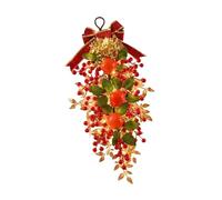 Milageto 2026 Chinese New Year Wreath Spring Festival Door Ornament Pendant Traditional with LED Lights for Home Restaurant, Style C