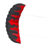 Milageto 2M Parafoil Kite, Soft Kite Two Line Parachute Kite with Handle for Boys Girls Kids Adults, Red Black