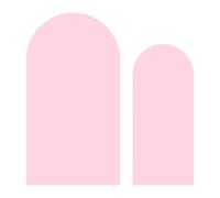 Milageto 2Pcs Wedding Arch Covers Round Top Simple Party Supplies Photo Background Photo Props Arch Stand Cover for Banquet Ceremony, Pink