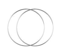 Milageto 2X Metal Floral Hoops Wall Hanging Crafts Home Decoration,Silver Versatile Wreath Rings for Making Wedding Wreath Birthday , Diameter 45 cm