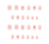 Milageto 2x24Pieces Valentine's Day Press on Nails Red White Hearts Elegant Nail Extension Women Girls Fake Nails for Holiday Christmas, 4 Pcs