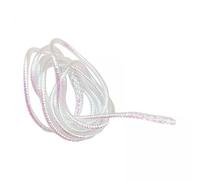 Milageto 3x 4M Braid Mylar Tube,White Pearlescent Dia. 2/4/6mm,Fly Tying Materials,Round Holographic Braided Easy to Use,Outdoor Fishing Equipment Accessor