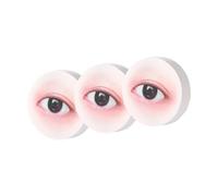 Milageto 3x Lash Sponges for Practice Lash Training Sponge Accessories, Cosmetic Makeup Sponge, Eye Shaped Sponge for Starters, brown and black