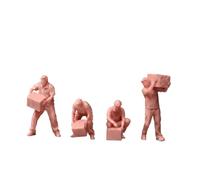 Milageto 4 Pieces 1/64 Logistics Worker Figurines Tiny Diorama Figure Decorative Scale Figure for Hobbyists, Collectors, Warehouse Display, Unpainted Model, Requires Self-coloring