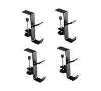 Milageto 4 Pieces Desk Mount Bag Holders Headphone Holder Desk Bag Hook for Under Counter, Black