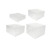 Milageto 4x Buffet Riser Wave Grain Cuboid Acrylic Cube Display Nesting Riser for Buffet Parties Crafts Cosmetics Perfume