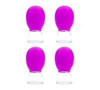 Milageto 4X Facial Cupping Silicone Vacuum Cups Face Massage Portable Cupping Glasses for Face Neck Back Women Men Athletes, Rose
