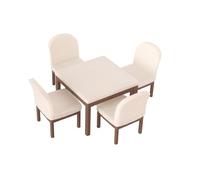 Milageto 5 Pieces Dining Table Set Dollhouse Furniture Miniature Dining Table Chairs Pla Material Neat Structure Coordinated Pieces suitable for dollhouse, Modern Style [1 Table 4 Chairs] Model
