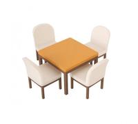 Milageto 5 Pieces Dining Table Set Dollhouse Furniture Miniature Dining Table Chairs Pla Material Neat Structure Coordinated Pieces suitable for dollhouse, Chinese Style [1 Table 4 Chairs] Model