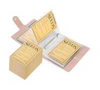 Milageto 50Pcs Seed Storage Envelopes Resealable Self-Sealing Seed Envelopes, Seed Storage Organizers, Flower Vegetable Seed Saving Collection Organizing, 50 Grid Sleeves Seed Collection Book, Pink