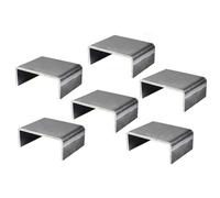 Milageto 6 Pieces Weldable Stake Pocket Coating Coated Trailer Stake Pocket Heavy Duty Trailer Rail Bracket for Fabrication Projects, Cargo Transporting