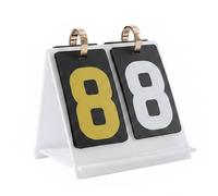 Milageto Acrylic Score Counter Flip Scoreboard With Reinforced Binding Double Sided Display Waterproof Tabletop Unit Thick Acrylic PP Panels suitable for bridge poker rummy game rooms events, White