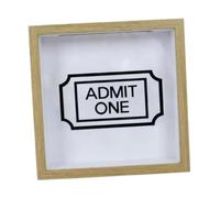 Milageto Adventure Archive Box Ticket Holder with Slot Elegant Multi Purpose Travel Shadow Box Frame for Stamps Keepsakes Wedding , Wood Color, 29cmx29cm