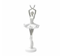 Milageto Ballet Figurine Ballet Ornament Ballerina Statue Dancer Sculpture With Hand Cast Resin And Poised Movement Suitable for display shelves bedside tables, 21125 Hand Up