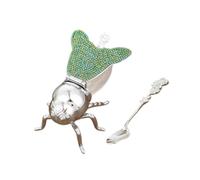 Milageto Bee Shaped Honey Jar Container with Spoon Ornament Condiment Pot Sugar Pot for Hotel Parties Condiments Oil Housewarming Gift, Green