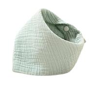 Milageto Bib Burp Comfortable Triangle Cloth Skin Friendly Bandana Drool Bib Unisex for Infant Drooling Teething Boys Girls, Light Green