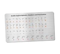 Milageto Braille Alphabet Board Braille Learning Compact Aluminum Lightweight Teaching Supplies with Raised Dots for Beginners Adults, Silver 1pc