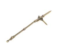 Milageto Brass Spear Crafts Decor 11.7 cm Long Figurine Tiny Copper Desk Ornament Pendant for Home Office Dining Room Desk Decoration