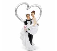 Milageto Bride and Groom Figurine Elegant Wedding Figurine Romantic Cake Topper for Newlyweds, Brides, Engagement Party, 11.5 8 20cm, Princess Carry Bride And Groom Ornament
