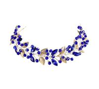 Milageto Bride Wedding Hair Vine Headband Bridal Headpiece for Party Supplies Roles Play, Blue