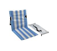Milageto Camping Chair with Back Support Folding Camp Seat Floor Seat Lounge Chair for Park Sport Events Outdoor Concerts Road Trips, Blue White Stripe