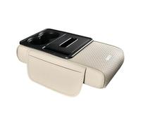 Milageto Car Armrest Auto Interior Accessories Arm Rest Storage Box Console Organizer Front Seat for Trucks, white