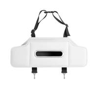 Milageto Car Seat Back Organizer Car Backseat Organizer Premium Universal with Drink Cup Holder Detachable PU Leather with Tissue Box, White